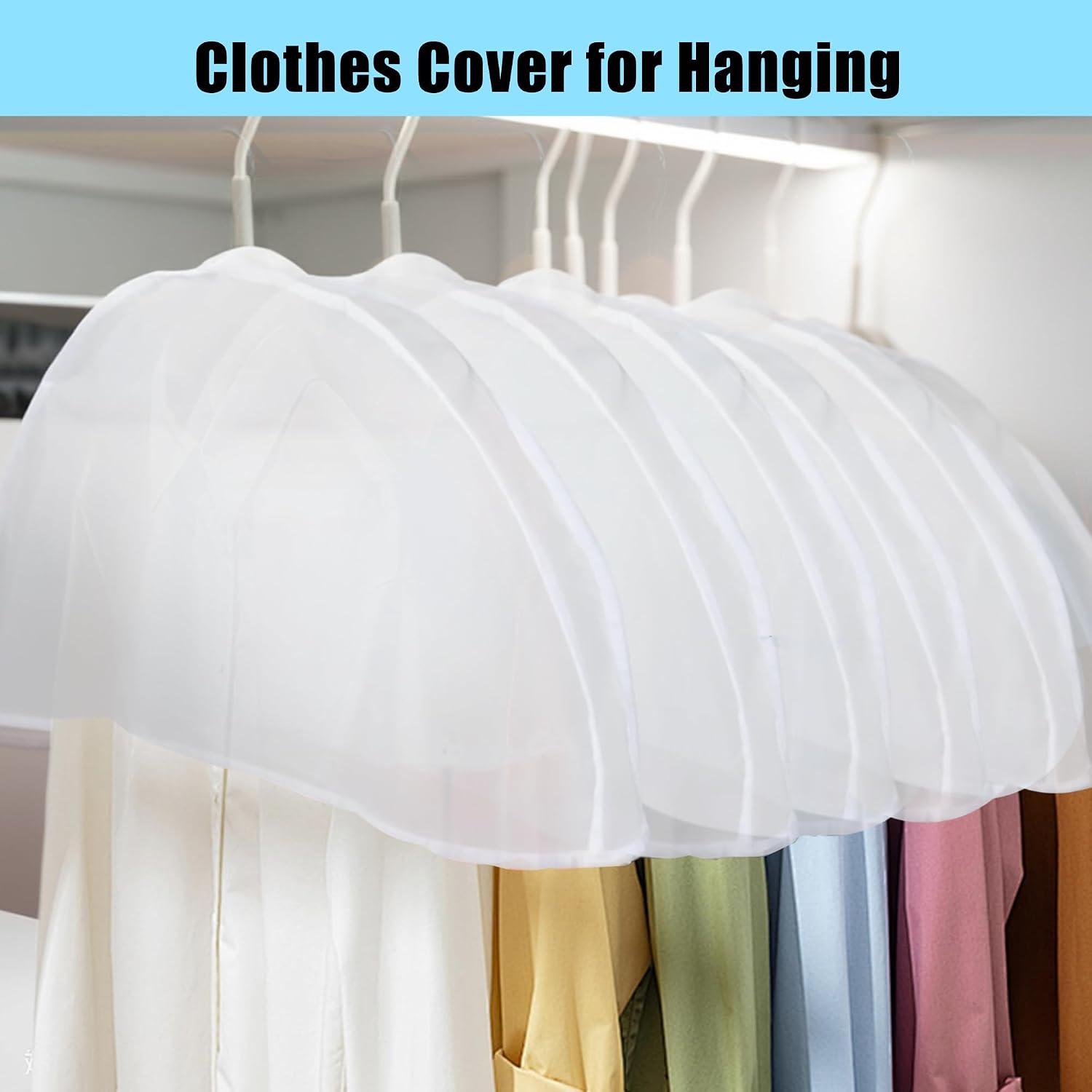 24pcs, Shoulder Covers For Hanging Clothes, Clothes Cover For Hanging, Suit Covers For Closet, Clothes Protectors For Hanging Clothes, Suit Covers, 24" W X 12" H X 2" D With 2" Gusset, Reusable