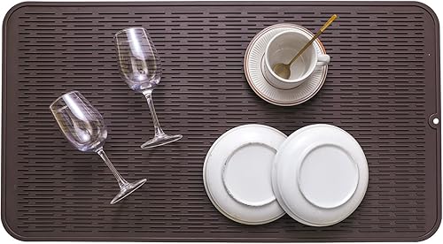 Miniatura 865 de Tapete de silicona para secado de platos para múltiples usos, fácil de limpiar, ecológico, resistente al calor, tapete de silicona para encimera
