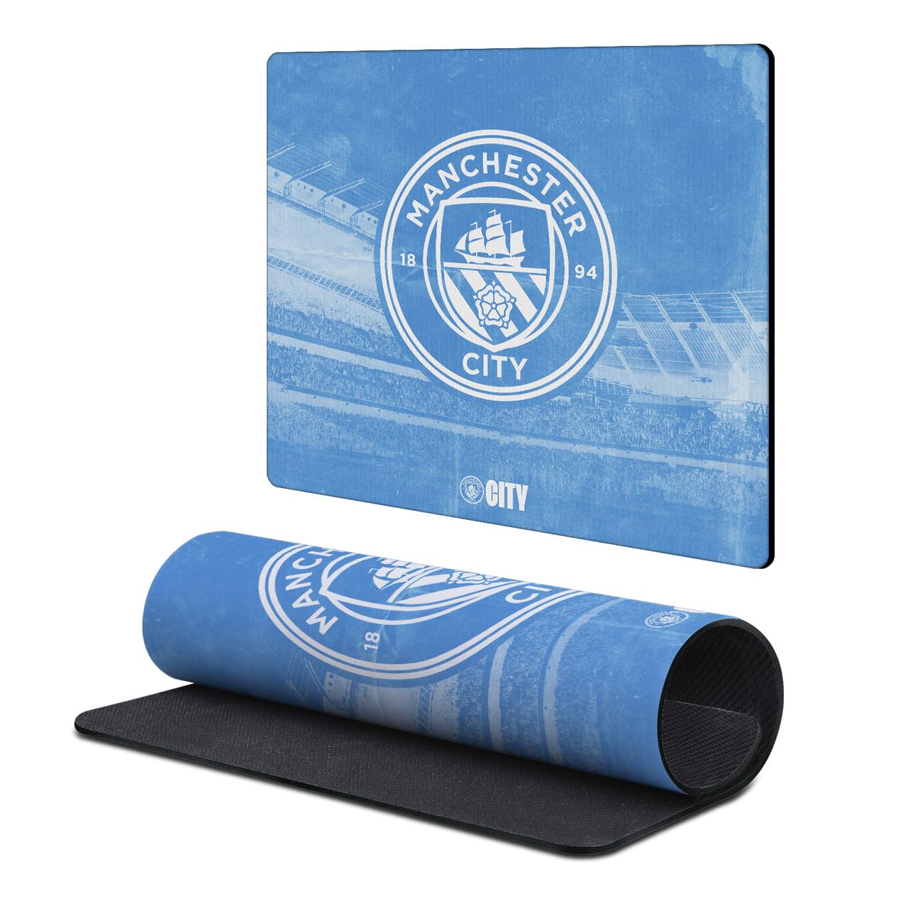 Head Case Designs Officially Licensed Manchester City Man City FC Stadium Crest Logo 9.84 x 11.81 x 0.12 inches (250 x 300 mm) - S Gaming Office Desk PC Keyboard Mouse Mat Pad โ image 1