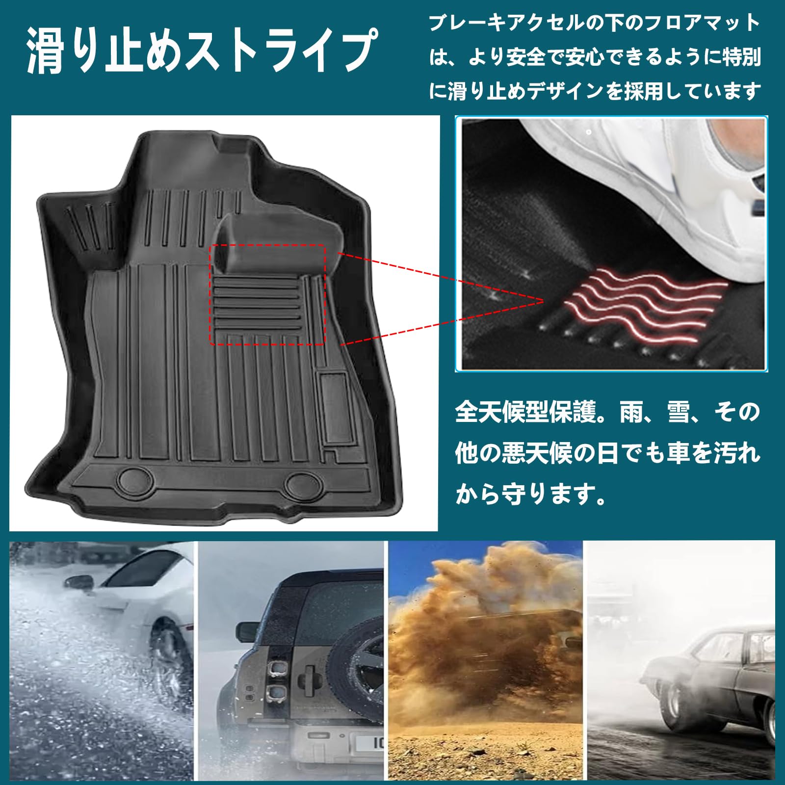 Amazon | NV350 キャラバン E26系 ラゲッジマット 3列目 フロアマット 