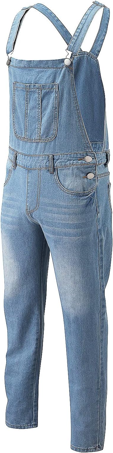 Salopette De Jean Homme Salopette Jeans Homme Beokeuioe - Style Rétro Années 90 - Taille Large Délavée Salopette Jean Homme Chic
