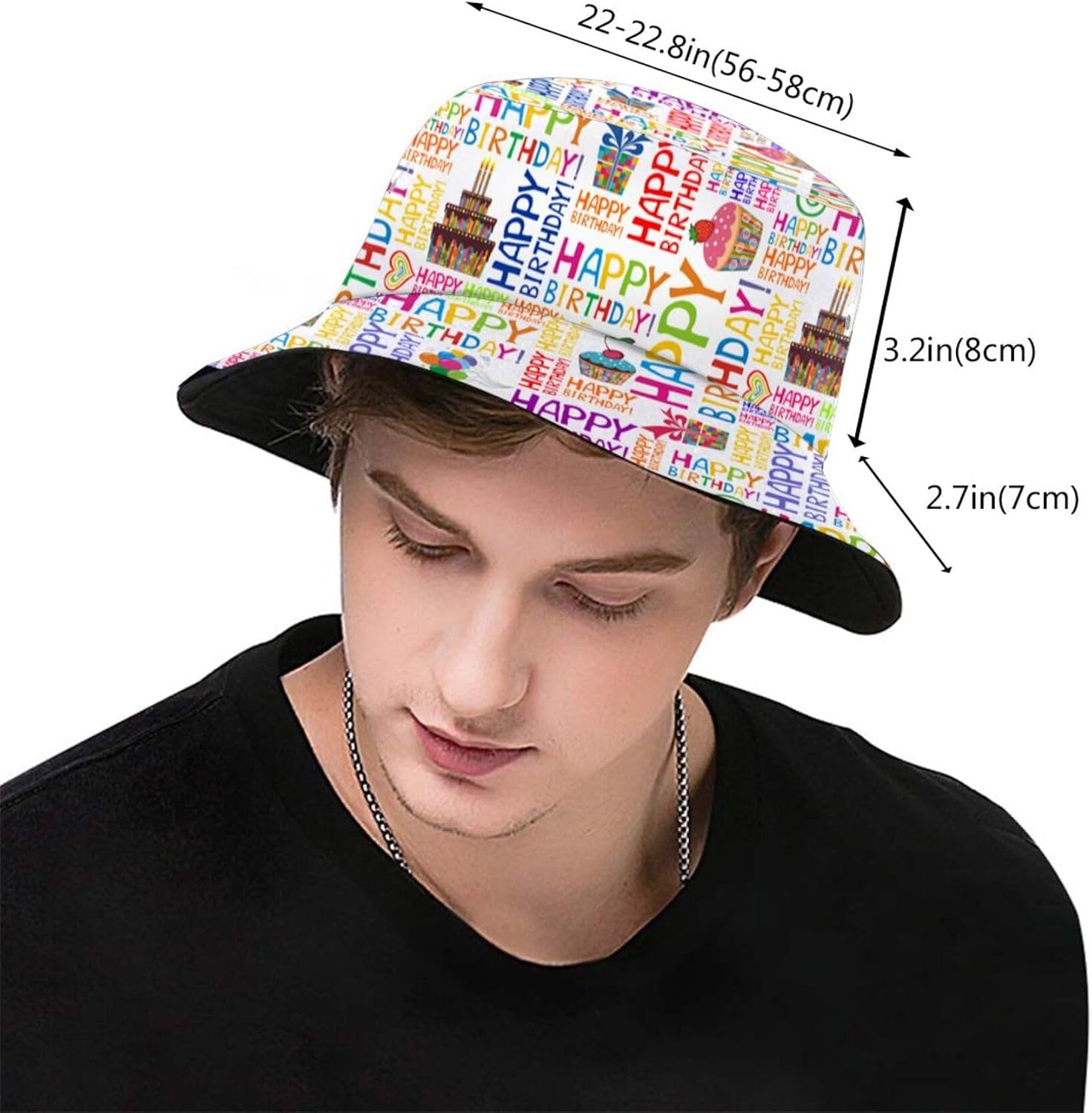 Happy Birthday Bucket Hat for Women Men Birthday Fisherman Hat Fashion Summer Travel Beach Sun Caps