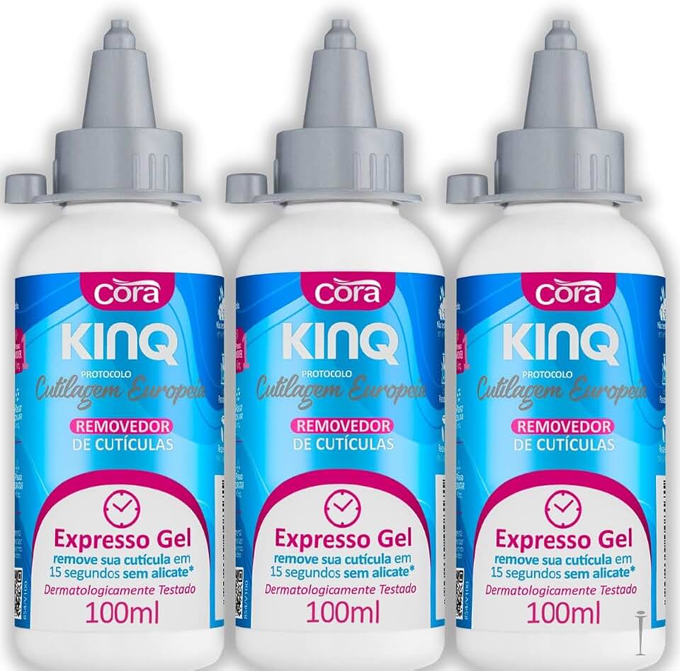 Kit 3 Kinq Gel Removedor e Amolecedor de Cutícula Cora 100ml