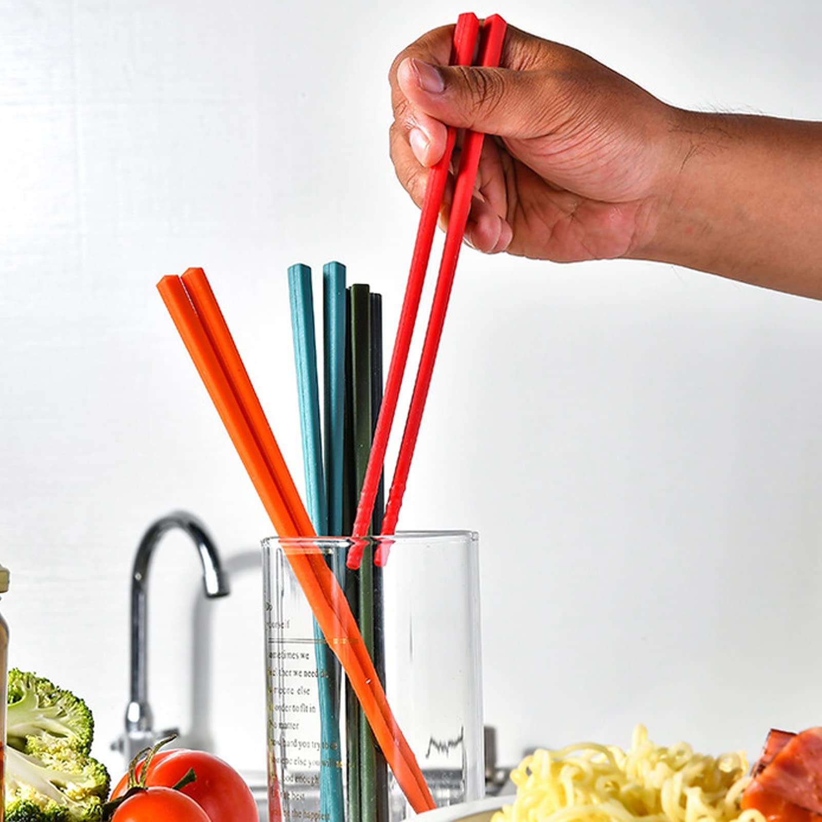 Joyzan Multicolor Silicone Chopsticks - Set von 5 -7