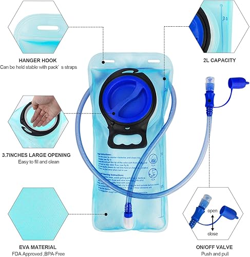 Miniatura 5 de Zavothy Mochila de hidratación con mochila de hidratación de 2 litros para senderismo, paquete de hidratación para correr, ciclismo, senderismo