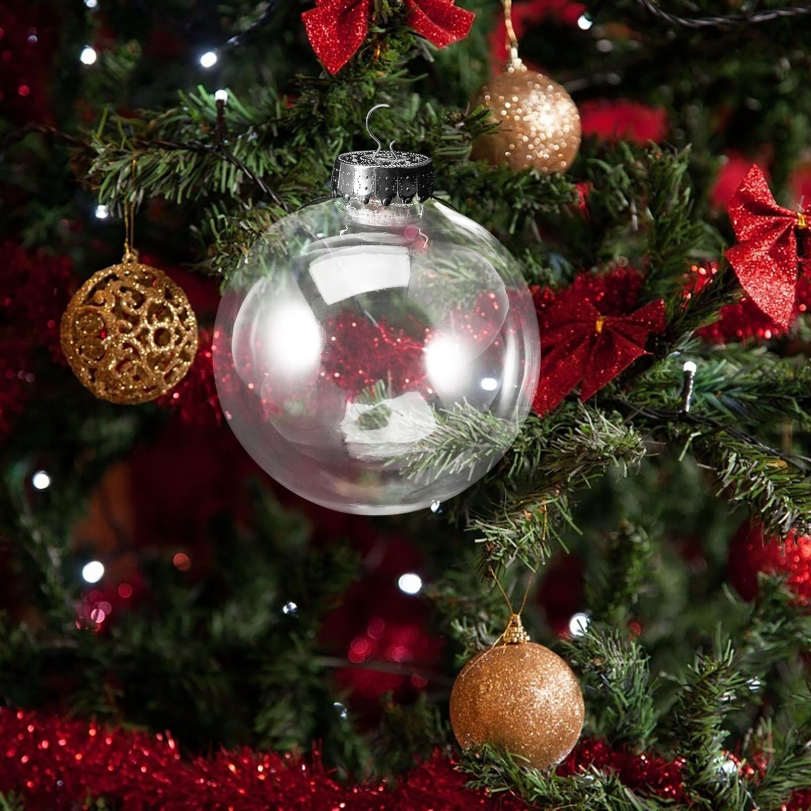 Cabilock 10stücke Weihnachtsbaumkugeln Transparente Weihnachtsbaum-hängedekoration Befüllbare Xmas Kugeln Festliche Ornamente Für Kreative Weihnachtsgestaltung
