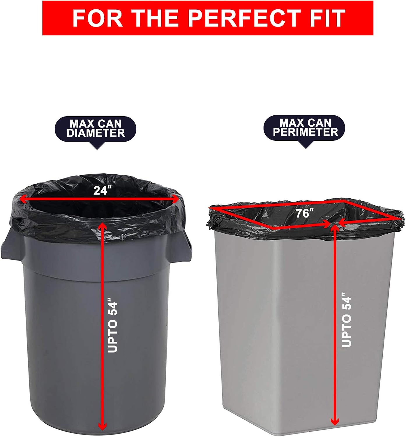 AYOTEE 40-45 Gallon Trash Bags,20 Count Bulk, Black Trash Bags Industrial Quality Black Garbage Bags for Paper, Plastic, Cans, Bottles, Newspaper, Lawn