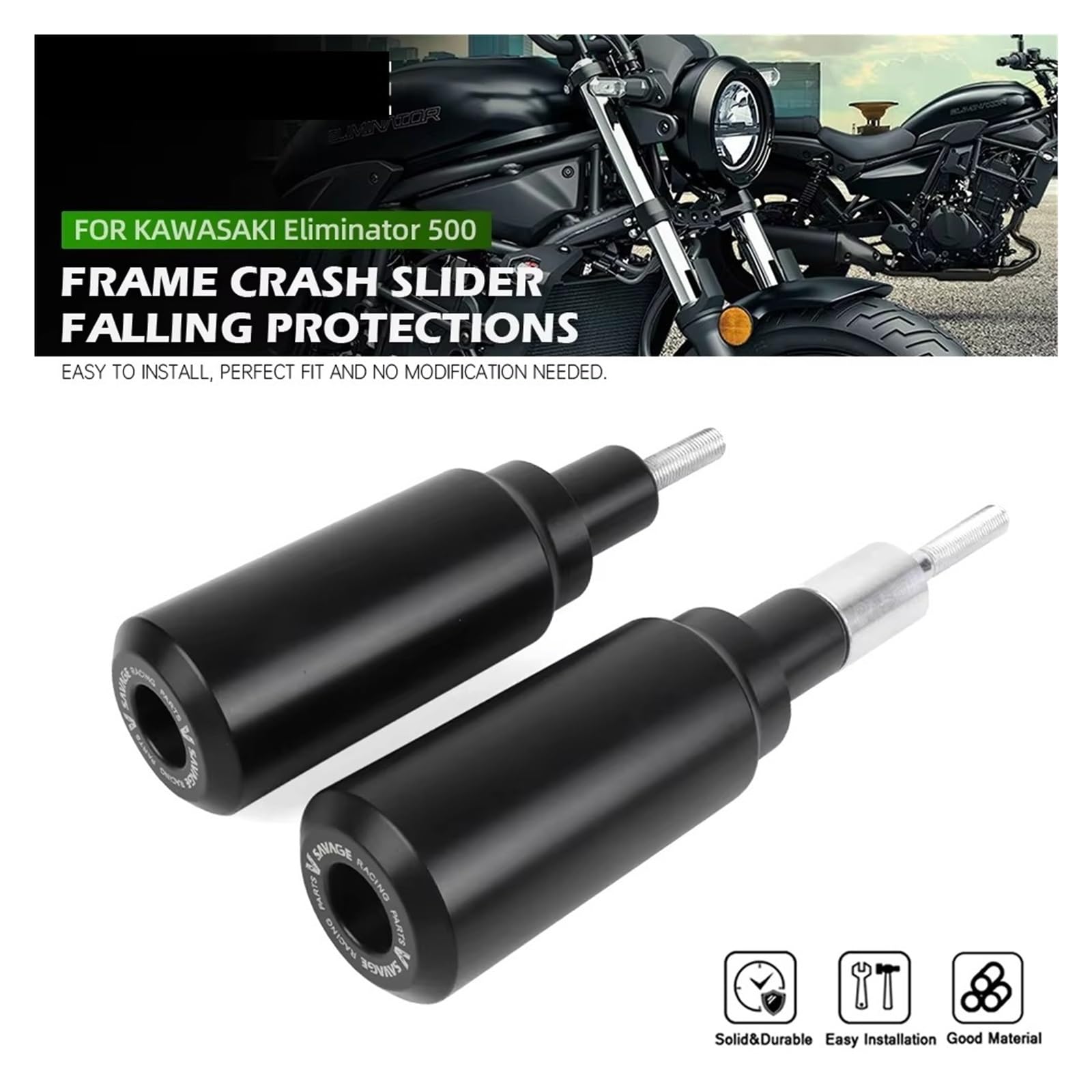 protezione Per Kawasaki Eliminator 500/450/400 2023 2024 2025 Protezione anticaduta per motore, slider telaio moto, protezione antiurto Accessori