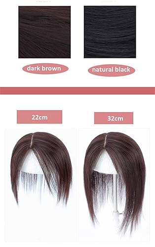 Miniatura 6 de LXUE Parte superior de cabello humano con base de seda natural para mujeres con cabello gris y delgado, parte superior de base de 5 x 5.5 pulgadas,