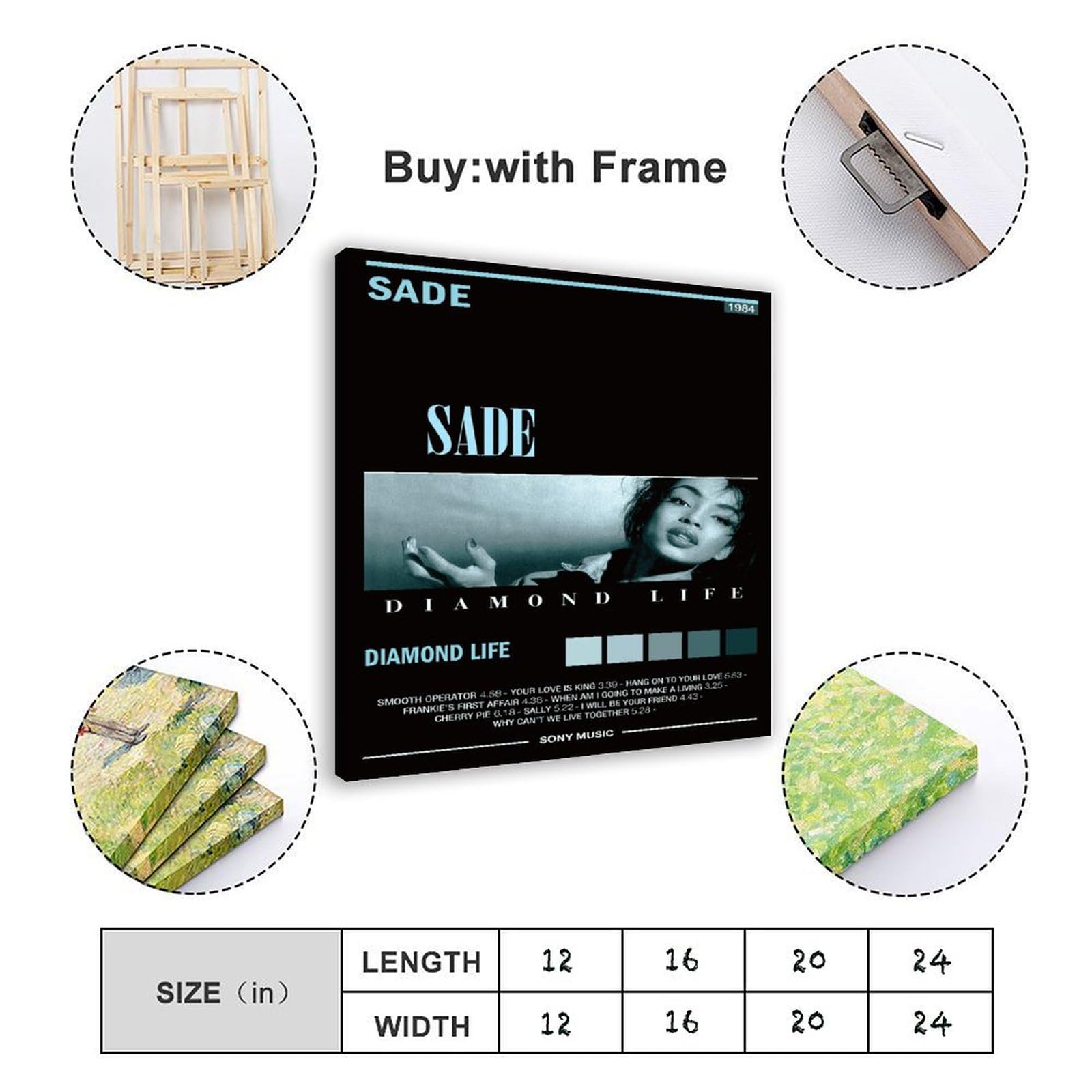 QUXDJZ Sade Diamond Life Poster - Leinwand Wandkunst 20x30cm Für Wohnzimmer Deko