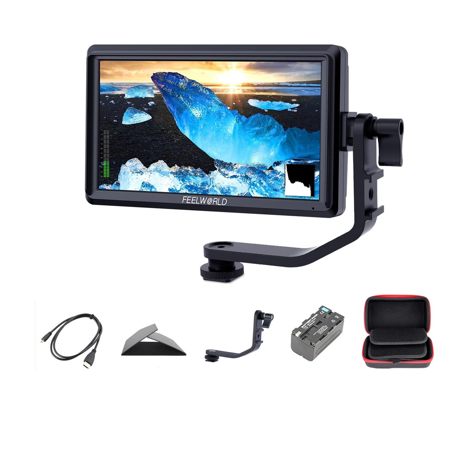 Amazon | FEELWORLD S55 バッテリーとケースキット付き,5.5 インチ