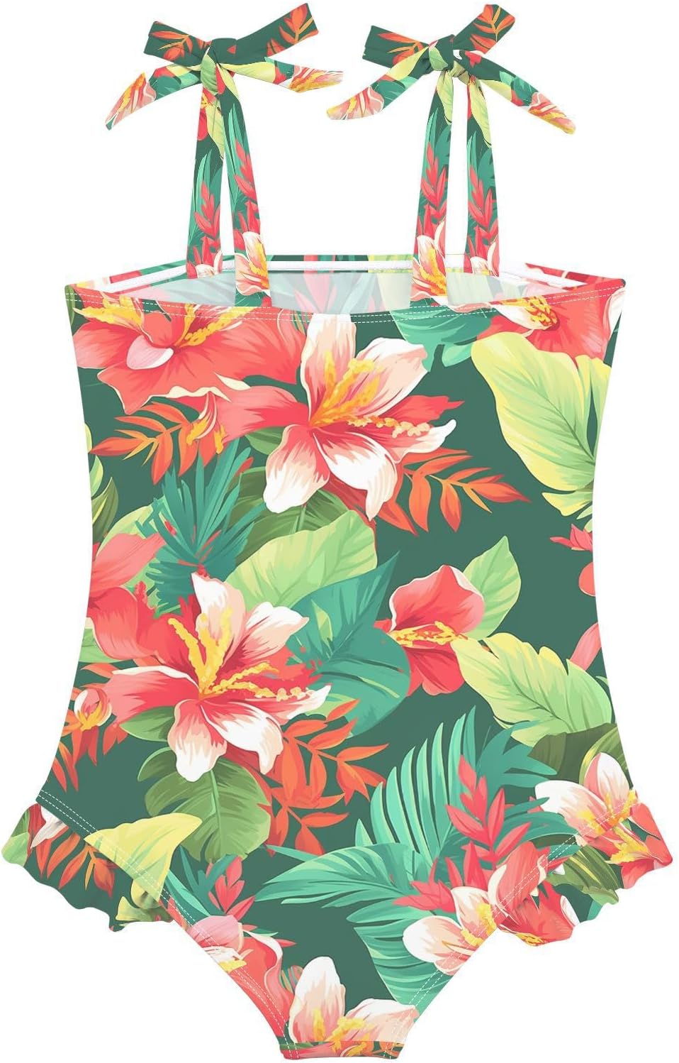 visesunny Toddler Girl Swimsuit Adjustable Strap Swimwear Tropical Floral Pattern Bathing Suits for Girls 18M-6Y