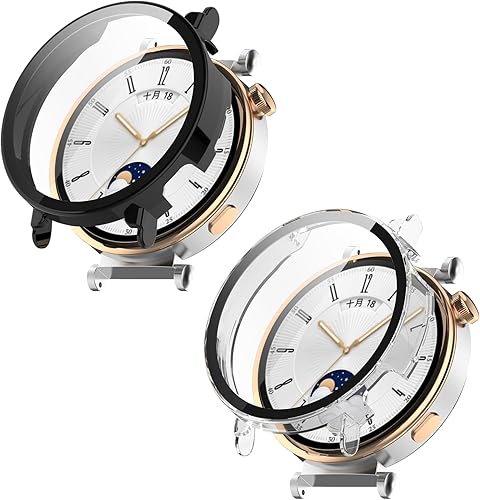 Funda protectora de pantalla compatible con Huawei Watch GT4 de 1.614 in, protector de pantalla para Huawei Watch GT4 de 1.614 in PC+vidrio templado