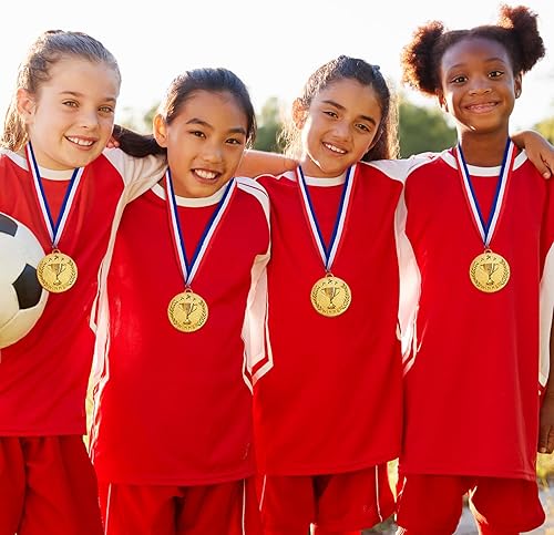 Miniatura 6 de Caydo 1224 Pieces Gold Award Medals Metal Winner Medals for Award for Adults for Competitions, Sports Events, Party, 2 Inch