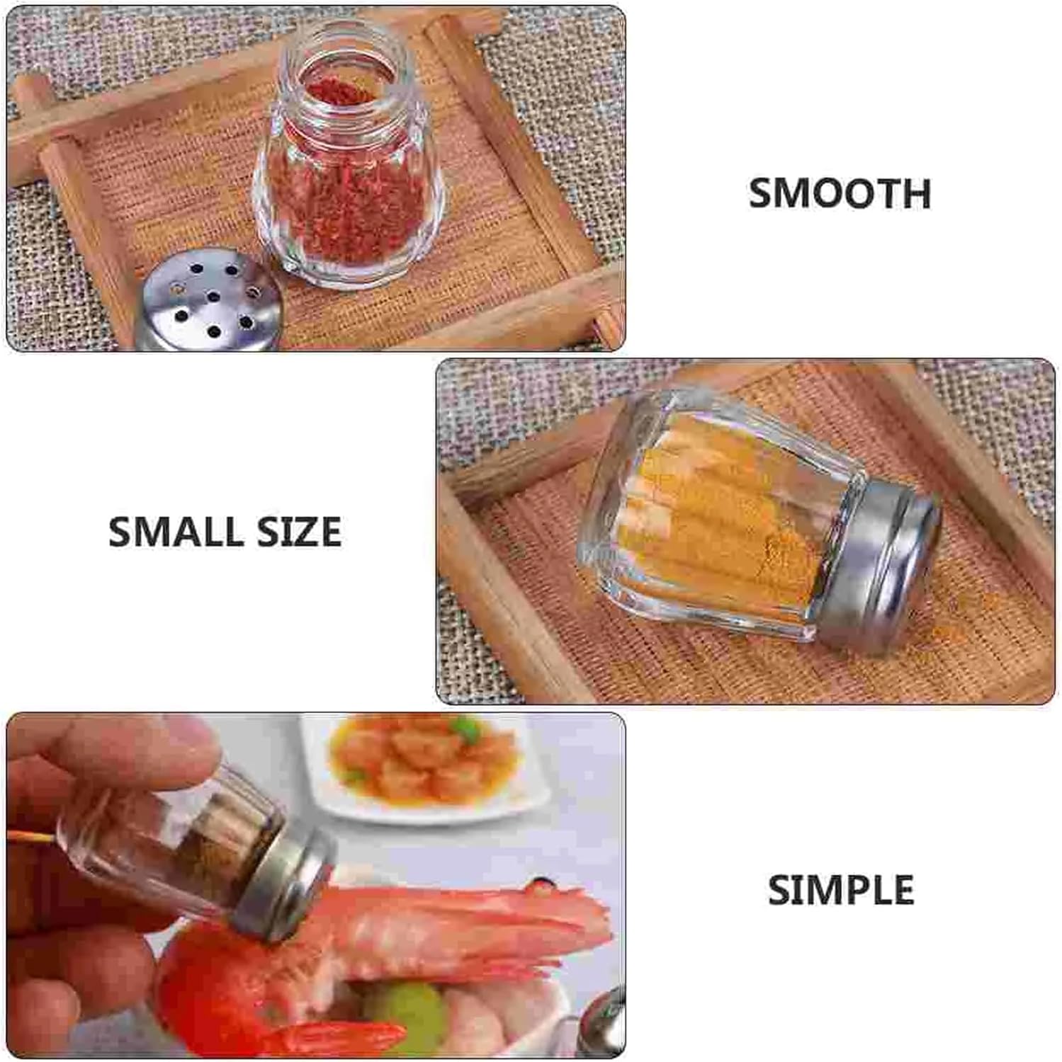 Small Salt and Pepper Shakers Mini Salt Shakers Kitchen Glass Condiment Bottles Pepper Bottles BBQ Seasoning Containers Coffee Bean Storage Container for Picnic And Camping