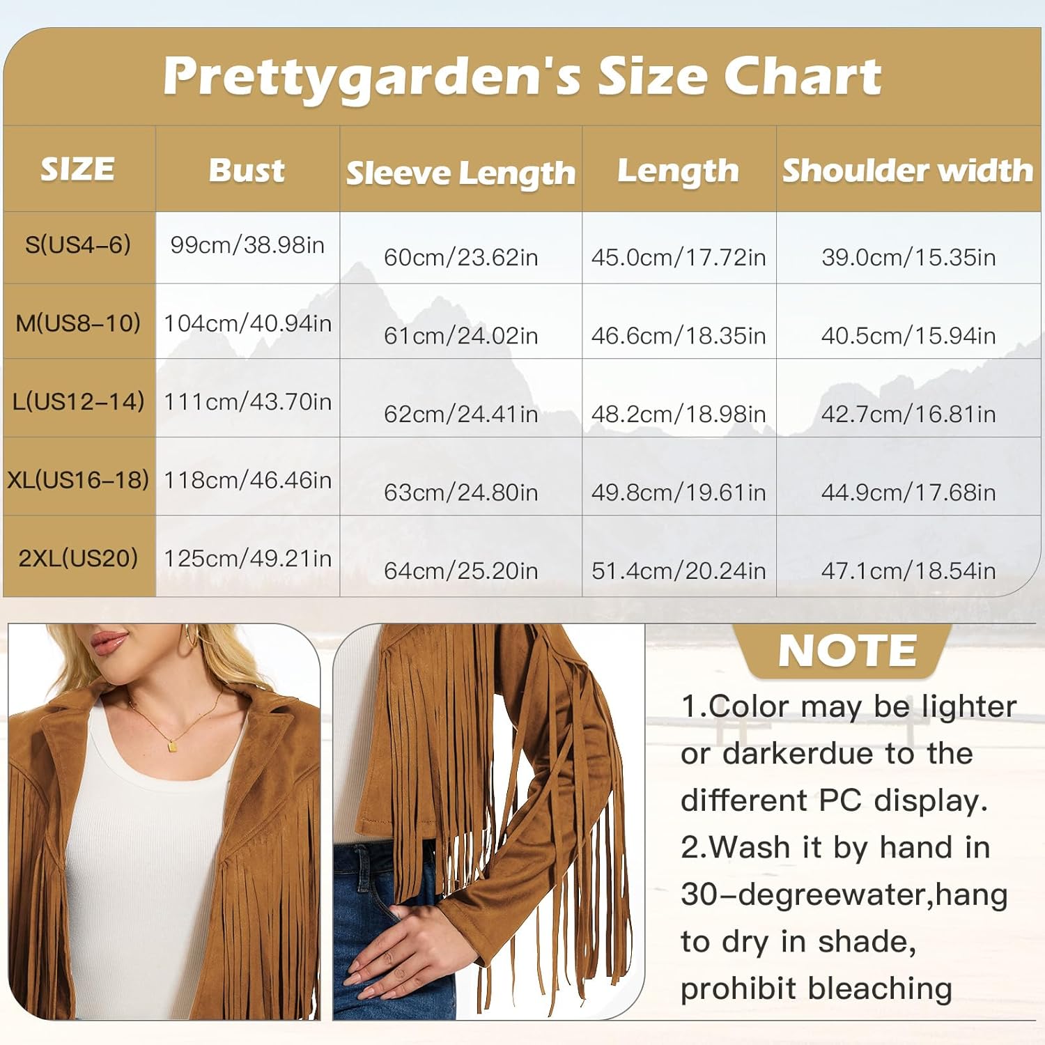 ATAMET Women's Faux Suede Leather Coats For Women Trendy Fall Western Fringe Jacket Tassel Motorcycle jacket Halloween - Image 6