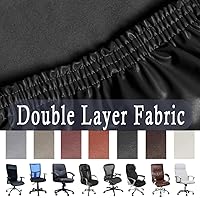 Vista 3 de ITFRO Funda impermeable para silla de oficina con fundas para reposabrazos, de piel sintética negra, funda para silla de escritorio de computadora
