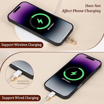 Vin Beauty 4 PCS Phone Tether Tab, 360 Rotatable Cell Phone Lanyard Patch Ultra-Thin Universal Stainless Steel Phone Lanyard Tab Metal Replacement Patch for Cell Phone and Most Smartphones