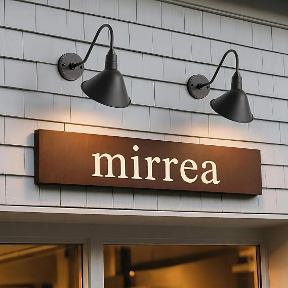 mirrea 8 Gooseneck Outdoor Sign Lighting Matte Black Pack of 2