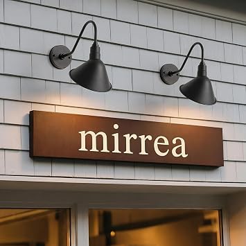 mirrea 8 Gooseneck Outdoor Sign Lighting Matte Black Pack of 2