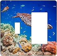 Vista 34 de Baby Turtle - Cubierta decorativa de pared para interruptor de luz de palanca de 1 banda, lindas tortugas subacuáticas, placa frontal eléctrica