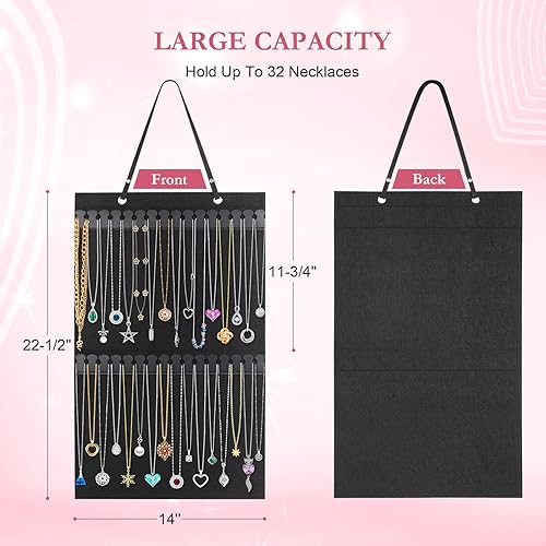 Miniatura 4 de Caffox Soporte Colgante para Collares, Organizador Grande de Joyería para Collares, Brazaletes y Tobilleras, Perchero de Exhibición y Almacenamiento