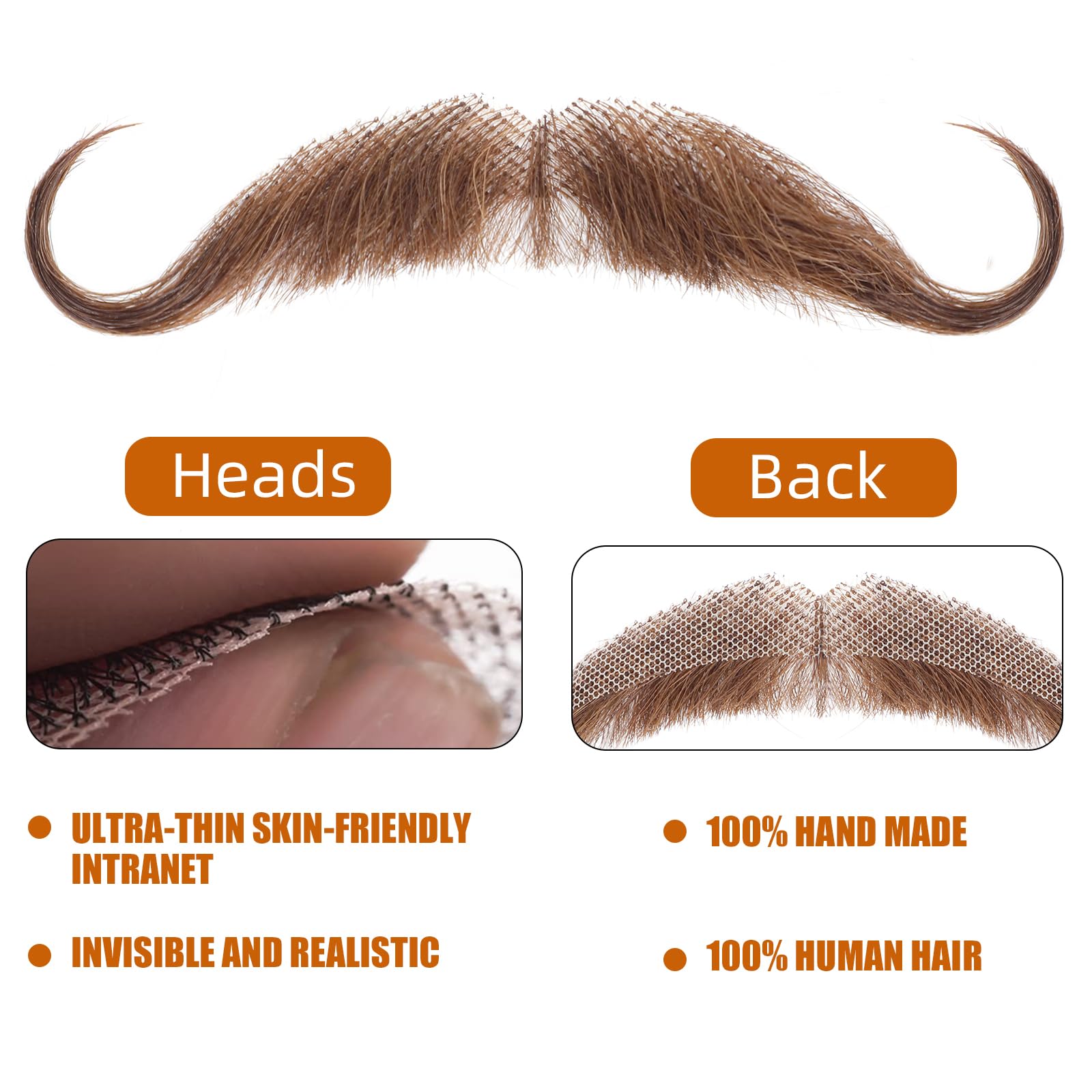 Snapklik.com : Fake Mustache Natural Realistic 100% Human Hair Fake ...