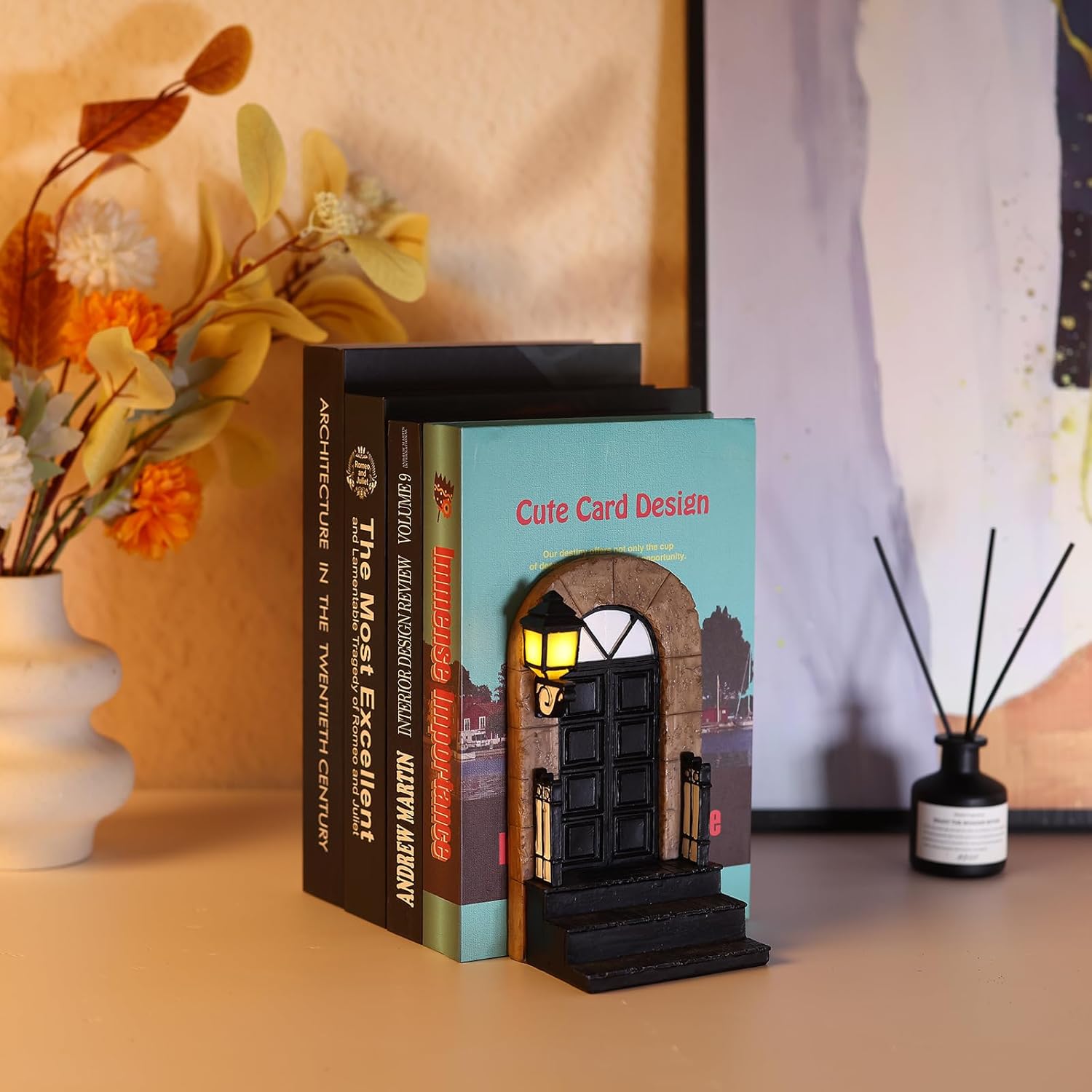 1 Pcs Unique Book End Decorative，Antique Bookend Art Deco Bookend，Unique Bookend Book Stopper Book Holder Decorative Book End for Shelves Desk Home Office Bookshelf Decoration Antique Books Decor