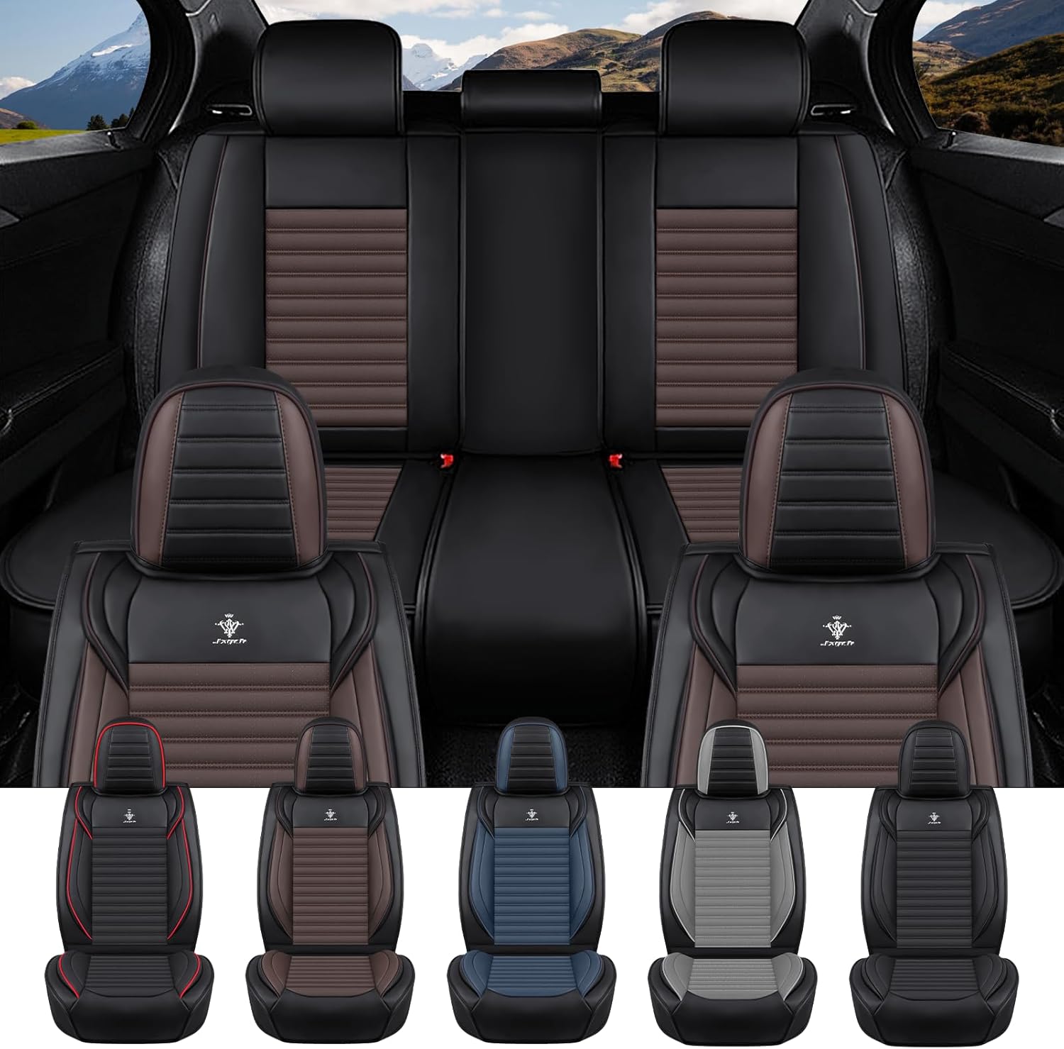 Car Seat Covers Custom Fit for Toyota Tundra 2000-2026- Breathable Leather Cushion Comfortable Full Set, Anti-Slip & Premium Design (Black Coffee)