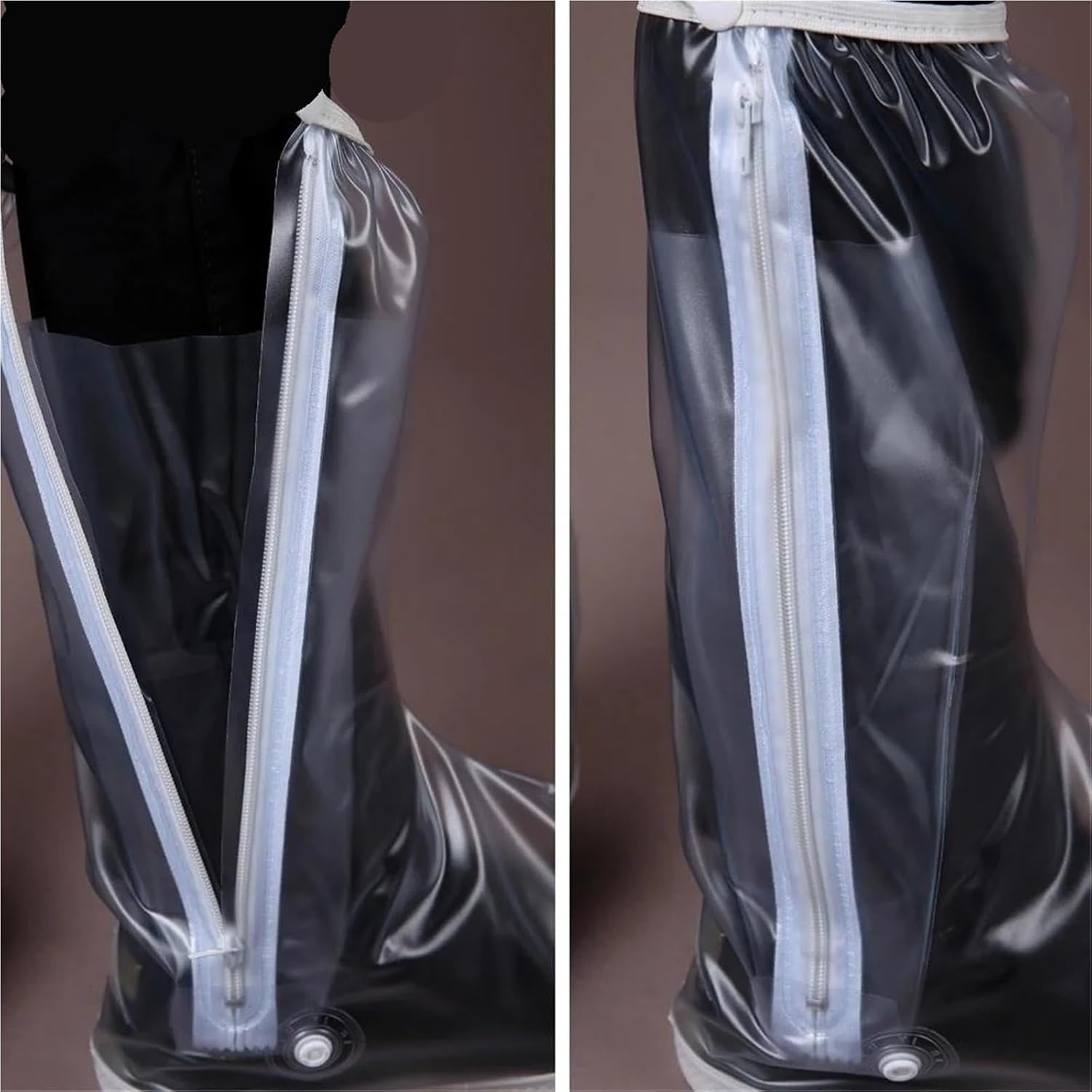 Rain Cover For Shoes 2pairs Anti-slip Rain Boots Covers with Reflector Waterproof Reusable Shoe Foldable(Black,Small)
