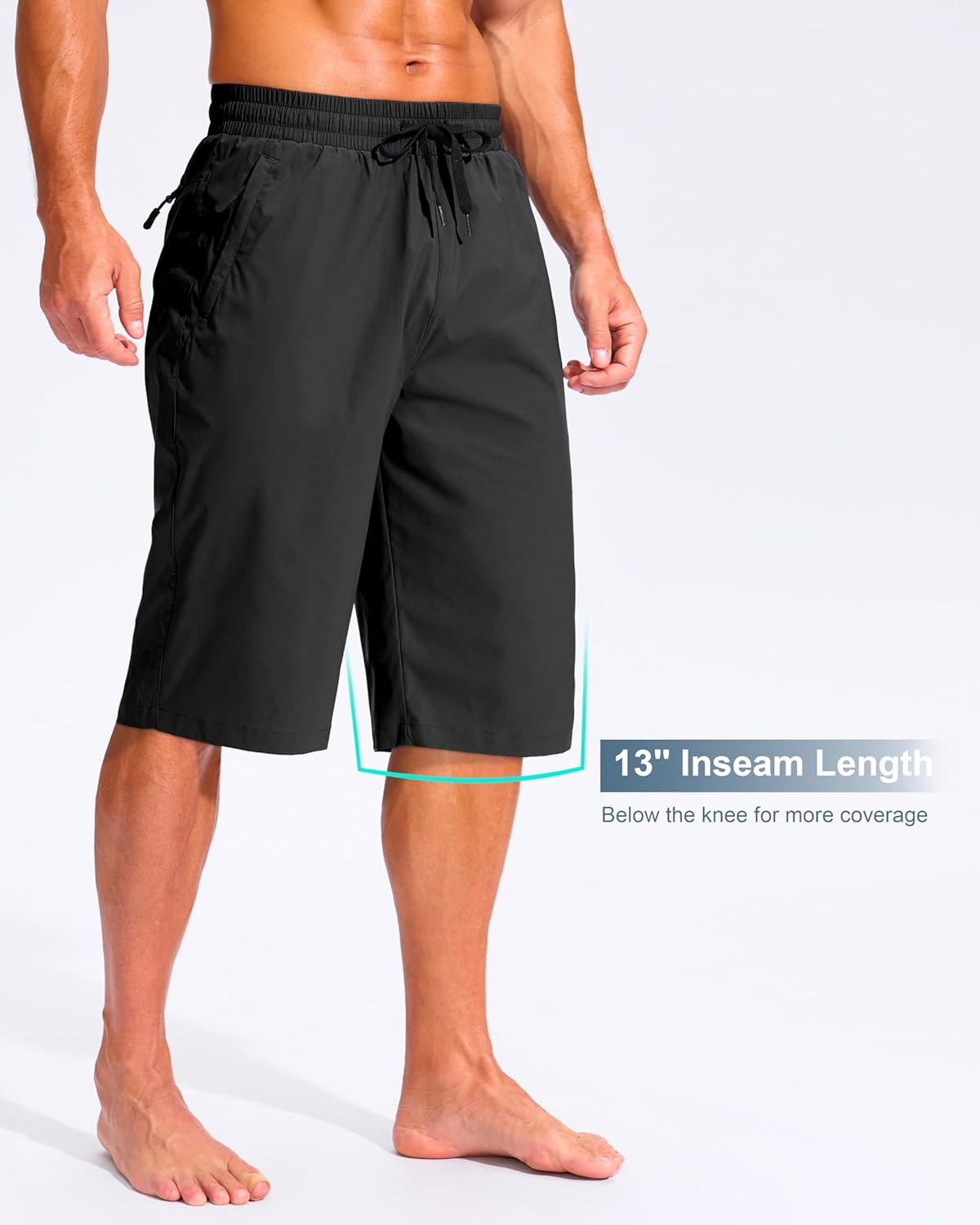G Gradual Men's 11" Board Shorts with 3 Zipper Pockets Long Swim Trunks Quick Dry Bathing Suit Swimwear Beach Shorts No Liner