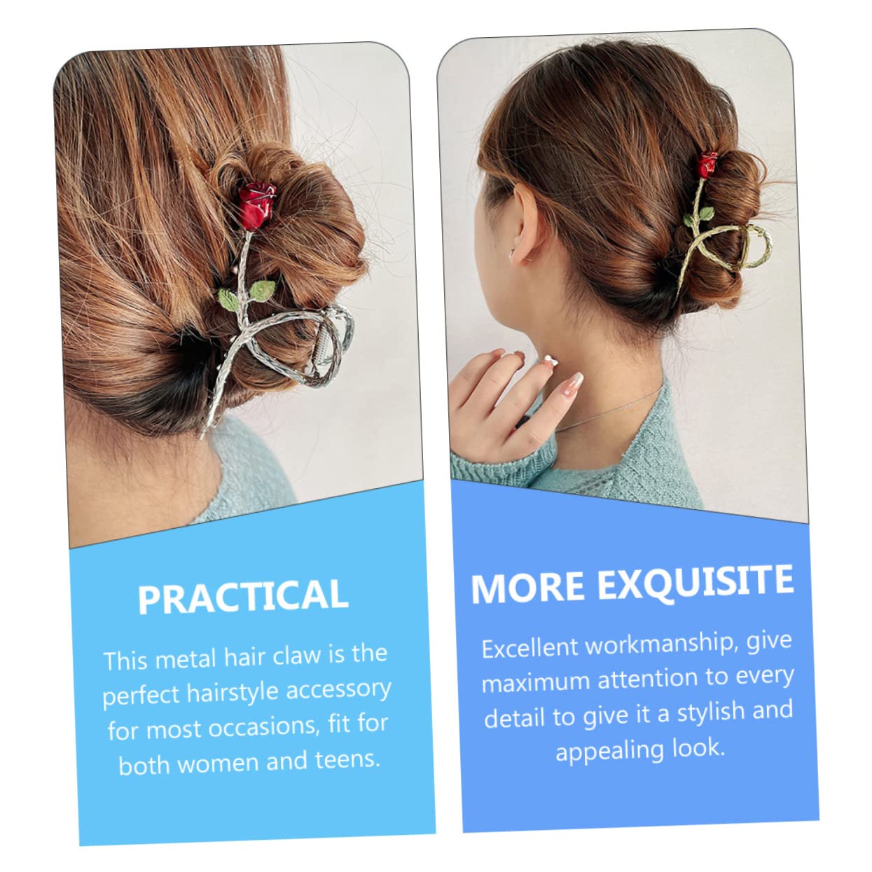 MAGICLULU 10 Haarnadel große Klauenklammern Haarspangen für dünnes Frauenhaar Haarklammer -Haarspangen dekorative Mini Haarschmuck Haare hoch Klauenclip Metall