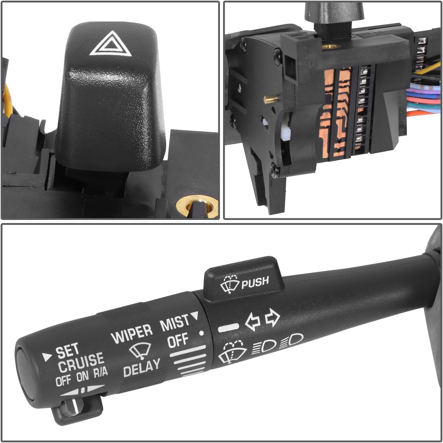 Auto Dynasty Factory Style Multi-Function Combination Switch Assembly Compatible with Pontiac Grand Prix 2000-2003, Driver Left Side, Black