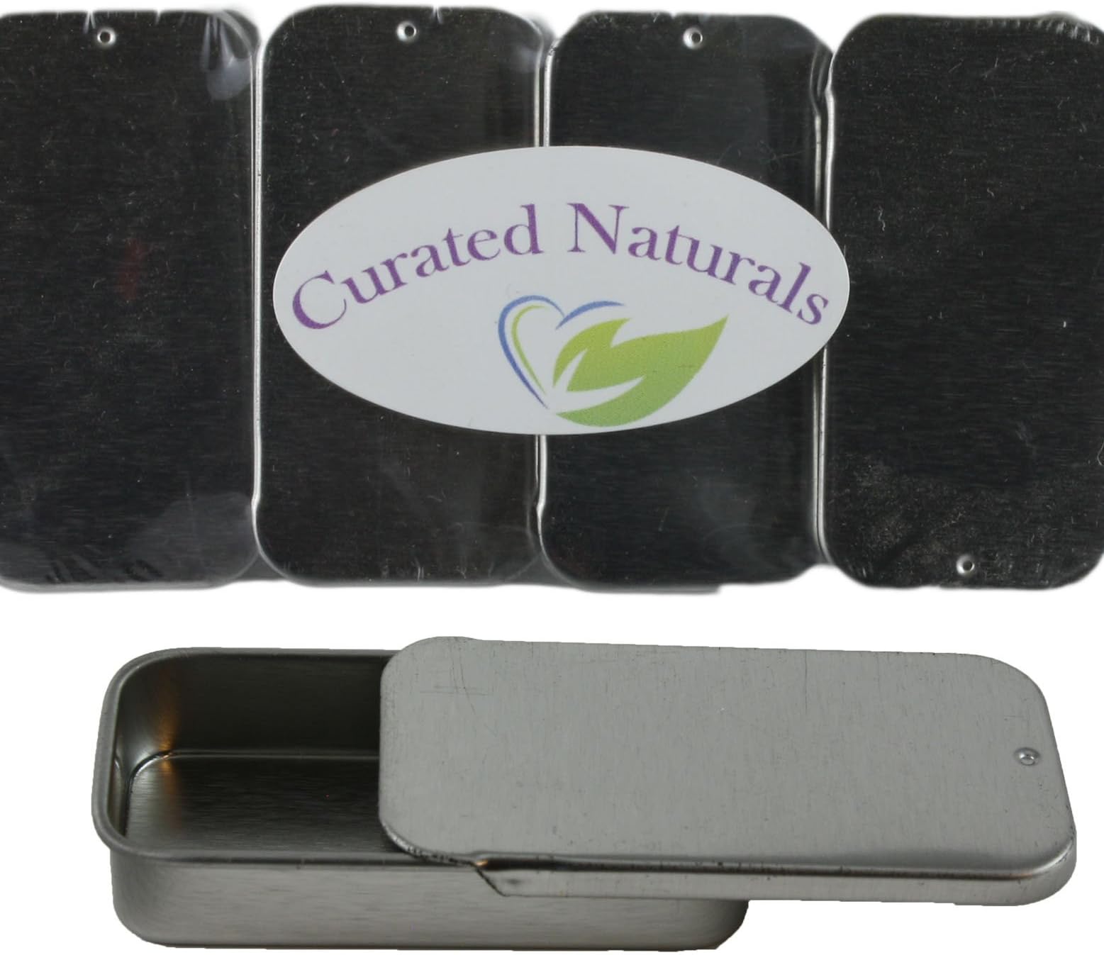 Empty Lip Balm Tins .25 Oz, Easy Open Snap Shut Slide Lid Curated Naturals Quality (12)