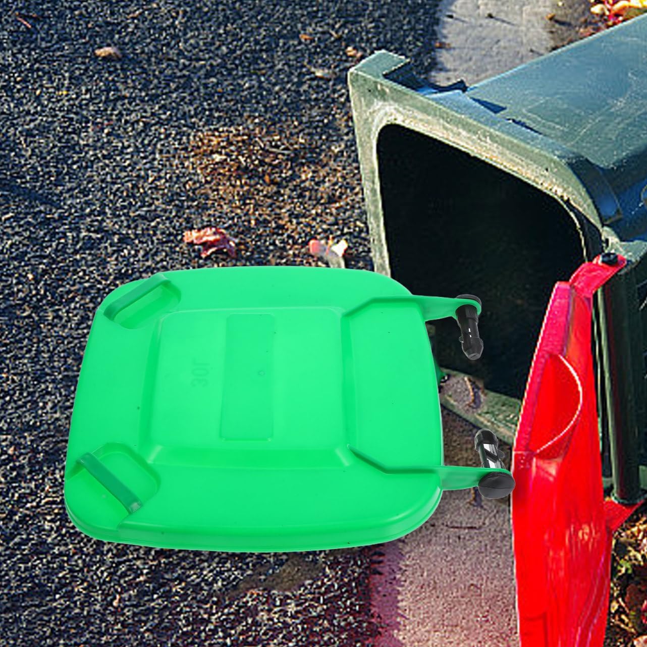 Plastic Trash Can Lid Replacement for 30l Bins, Green Cover