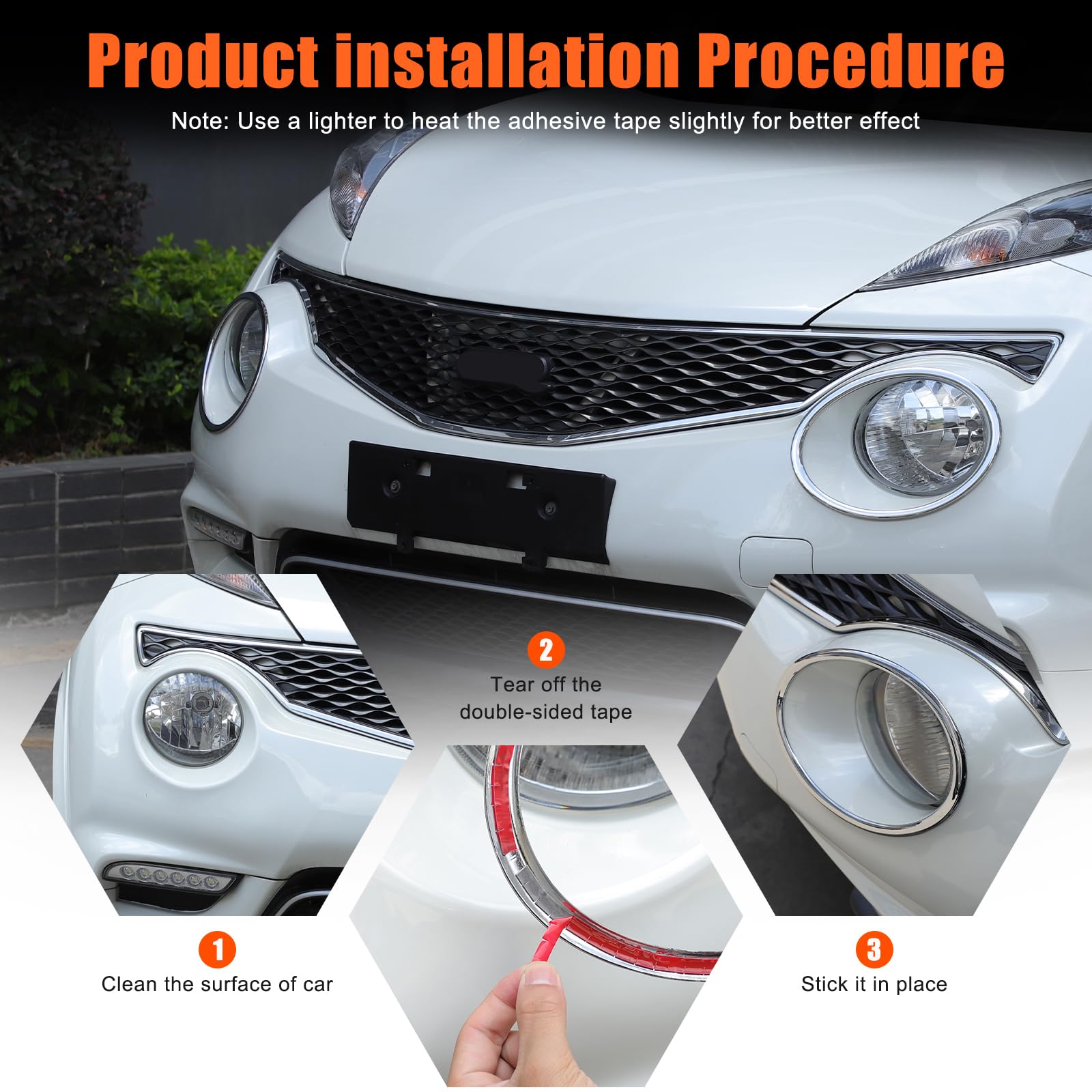 2 mini anelli decorativi per fari compatibili con Nissan Juke/Infiniti ESQ a partire dall'anno modello 14+ anello decorativo per fari
