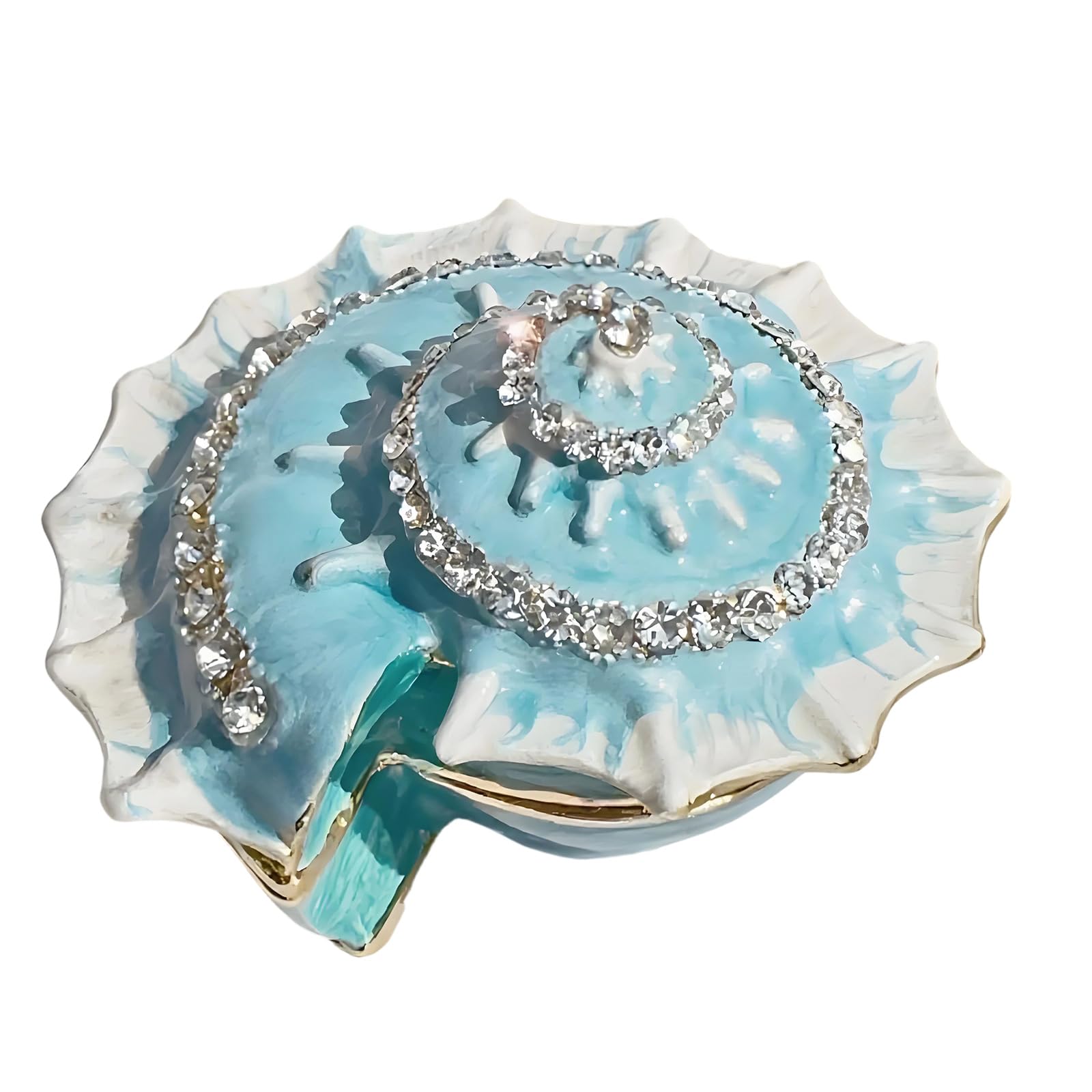 Earring and Pendant Storage Box, Shell Shaped Alloy Trinket Holder for Dresser Surfaces and Decorative Display Shell Trinket Holder Jewelry Organizer Earring Pendant Storage Vanity Accessory