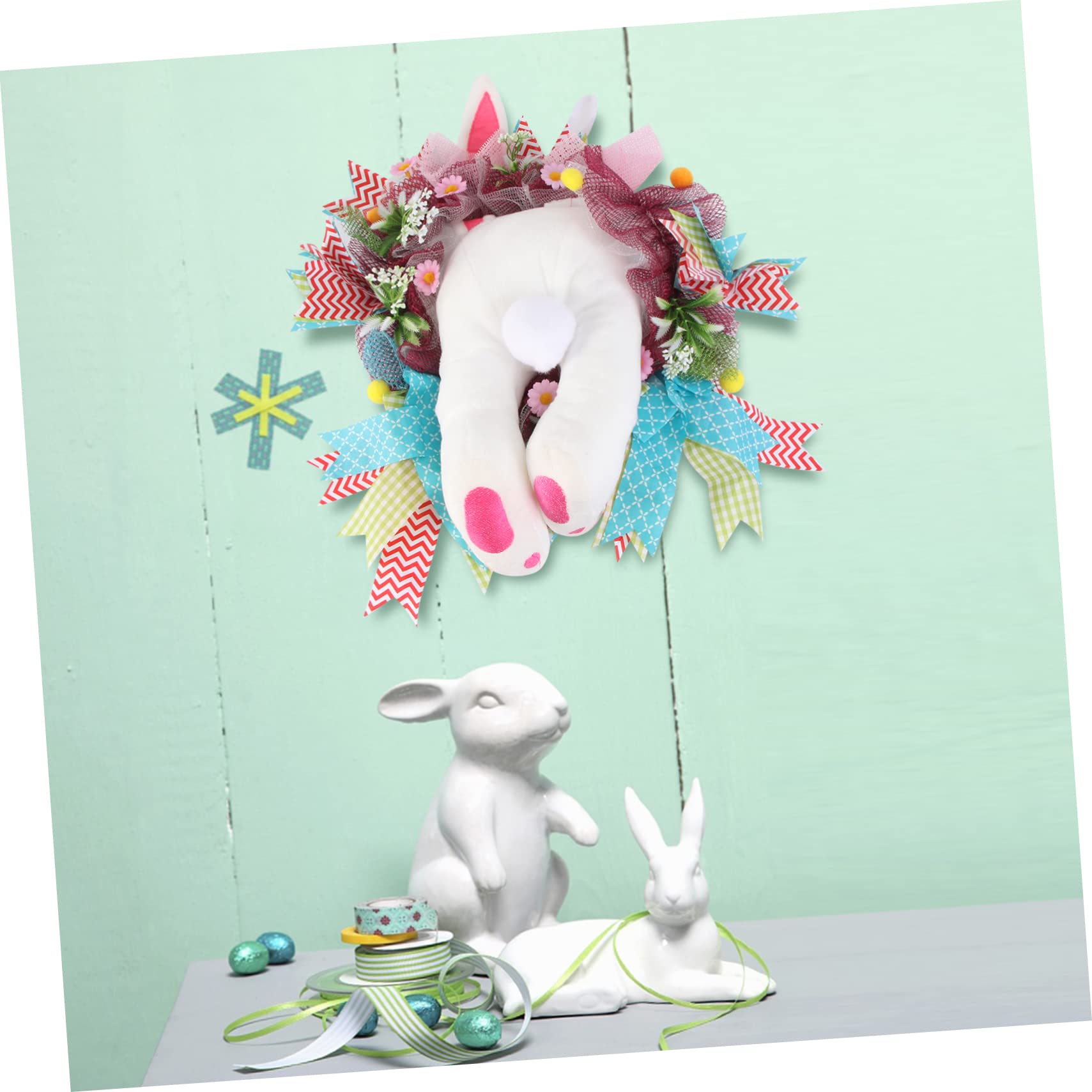 jojofuny 1pezzi Ghirlanda Coda Di Coniglio Per Pasqua Decorativa Da Appendere Alla Porta o Finestra Artificiale Per Casa e Giardino