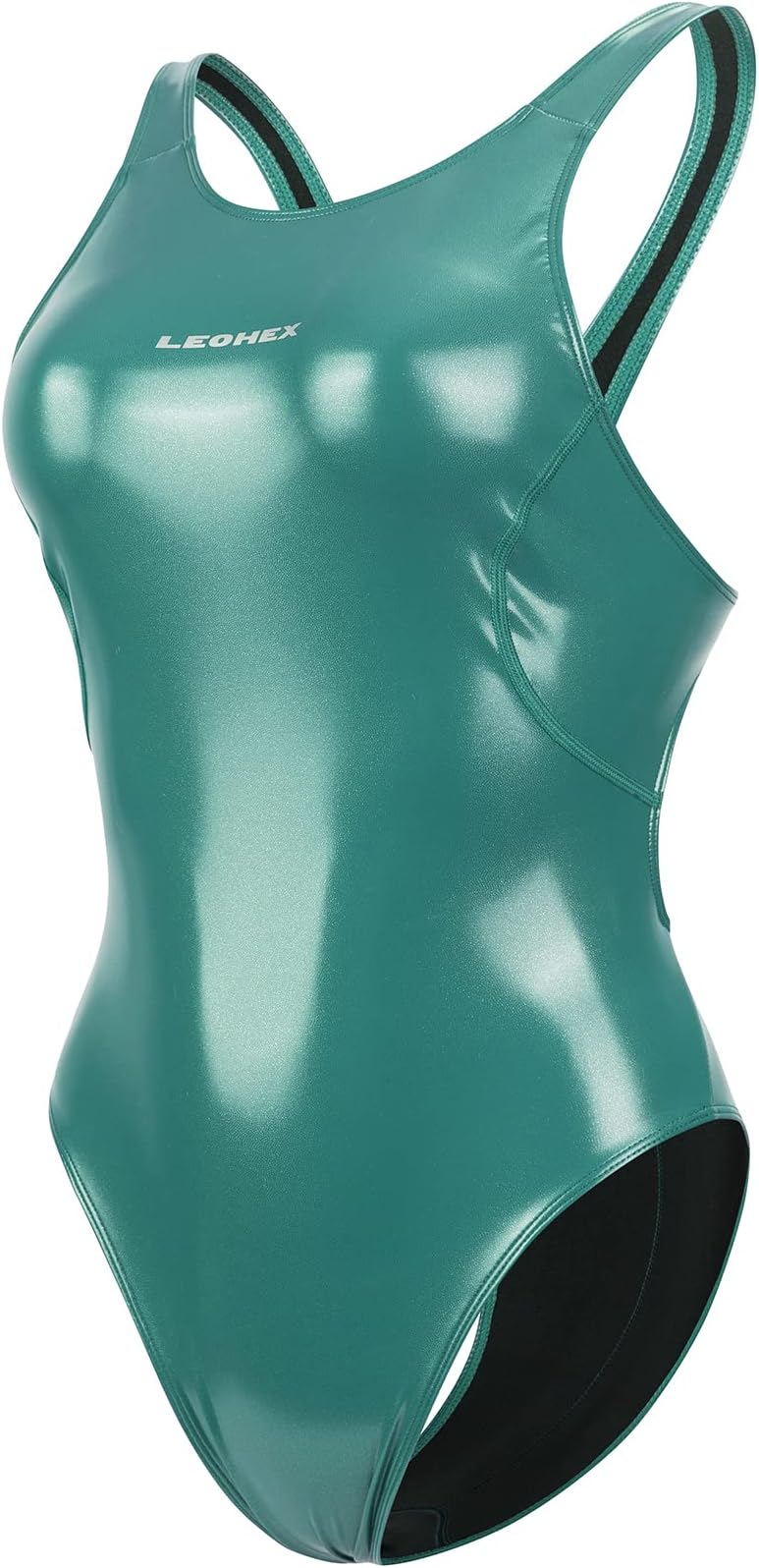 LEOHEX Crystal Diamond Starlight One-Piece Swimsuit Shiny Wetlook Enamel Swimwear Slim Bodysuit Monokini Swimsuit
