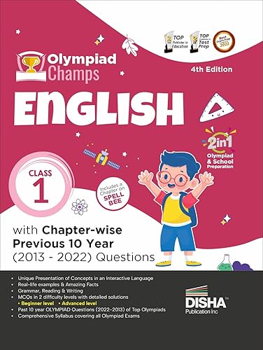 Olympiad Champs English Class 1 with Chapter-wise Previous 10 Year (2013 - 2022) Questions 4th Edition | Complete Prep Guide with Theory, PYQs, Past &amp; Practice Exercise |