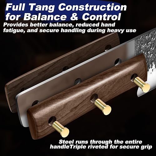 Miniatura 3 de Juego de Cuchillos de Carnicero, 4 PIEZAS Cuchillo de Chef Serbio Forjado a Mano de Alta Resistencia, Cuchillo de Carne, Cuchillo de Deshuesado,