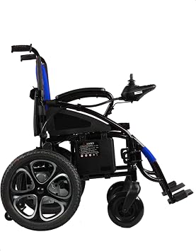 Mobility Scooter Wheelchair Electric Power Motorized Wheel Chair Portable Folding Lightweight Power Wheel Chair (Blue)