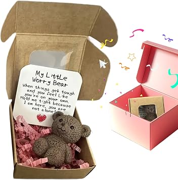 Pocket Bear - Handmade Mini Bear in Box,Handmade Keepsake Animal for Uplifting Care Good Luck Men Lovers Friend Adults Kids