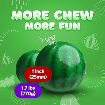 Gumballs for Gumball Machine Refills - Watermelon Large Gumball - 1 Inch Gum Ball for Vending Machine - ألوان متنوعة مضغ العلكة - Bubble Gum Bulk 1.7 Lb