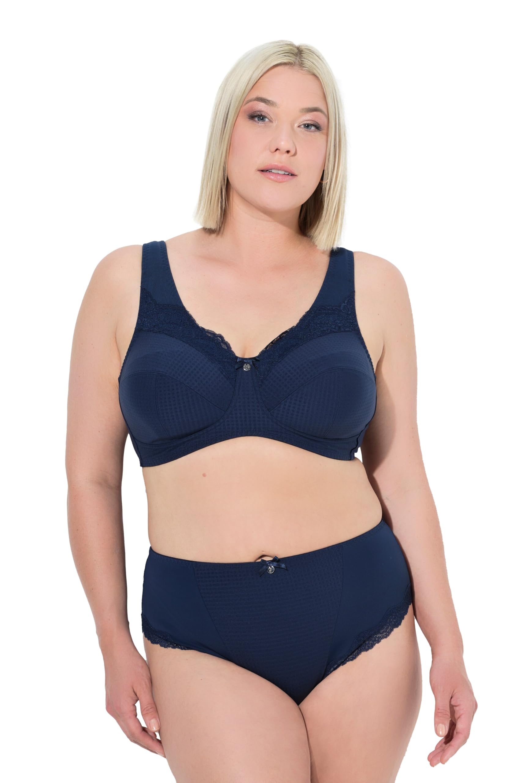Ulla Popken Damen große Größen Übergrößen Plus Size 7/8-Cargohose, Krempelriegel, Komfortbund 720673