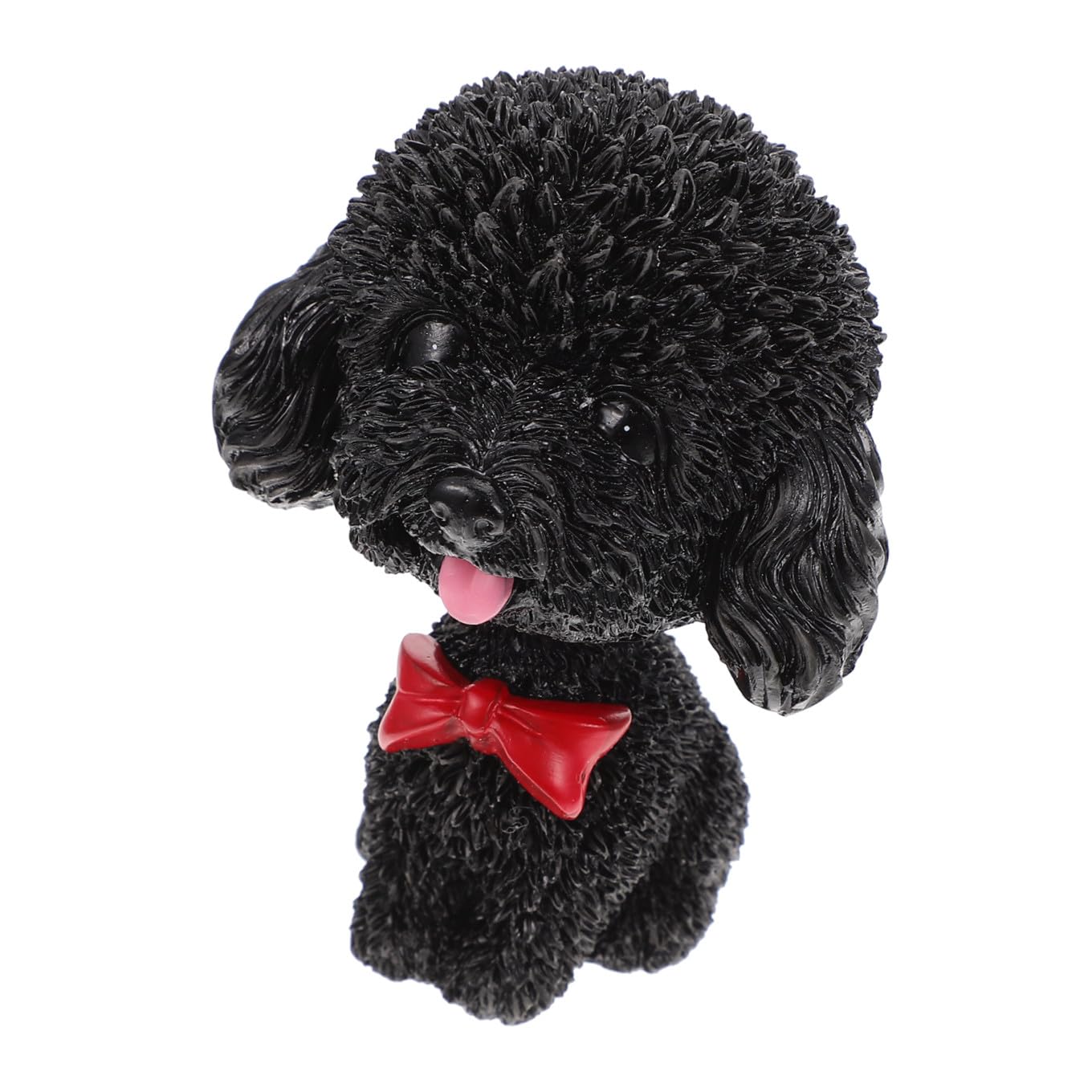 SHINEOFI Figurina in Resina Nera a Forma di Cane Che Annuisce, Cucciolo Che Scuote La Testa, Decorazione per Cruscotto Auto, Barboncino Nano, 1 Pezzo