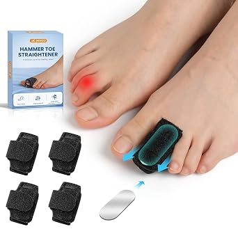 4 Pcs Hammer Toe Straightener Splint Corrector with Aluminum Plates