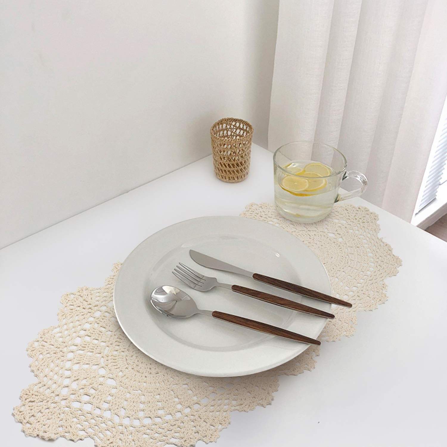 Blасk Frіdау - 80% оƒƒ Koopro Crochet Doilies Beige Table Runner Cotton Tablecloth Lace Desk Decoration Elliptical Coffee Table Dresser Scarf Decor Handmade Placemats for Dinning Room Restaurant Hotel House Office (12”×48”)