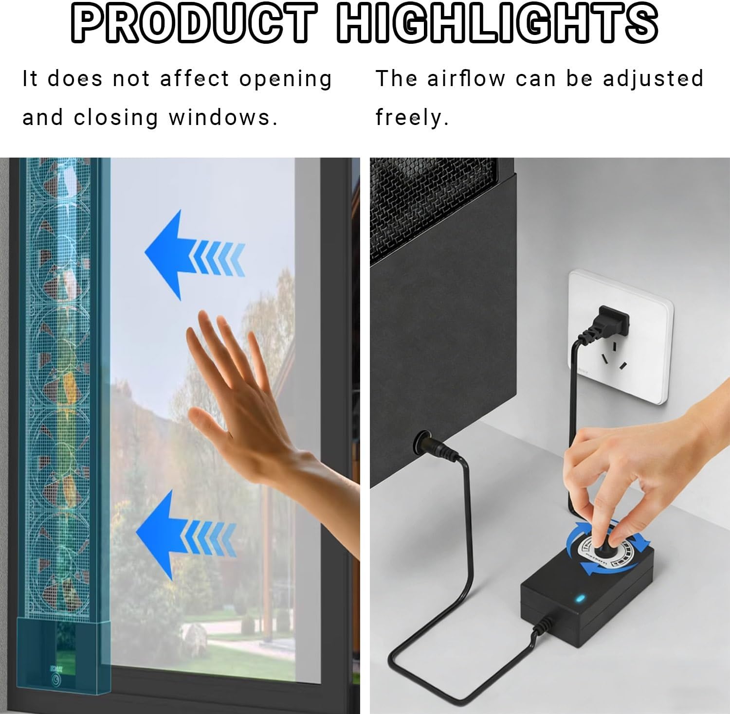 Vertical Window Exhaust Fan for Sliding Windows Retractable Drilling Free Installation Adjustable Speed Removable Vertical Window for Home, Kitchen, Bathroom, Office&Card Room(1.48-1.64FT)