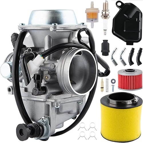 Miniatura 1 de Carburador TRX350 para Honda Rancher 350 TRX350 350ES 350FE 350FMTE 350TM 2000-2006 ATV Carburador de 4 tiempos con kit de filtro de aire